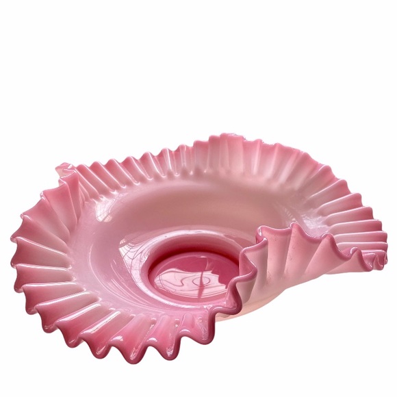 Vintage Victorian Fluted Crimped Glass Centerpiece - Picture 4 of 10